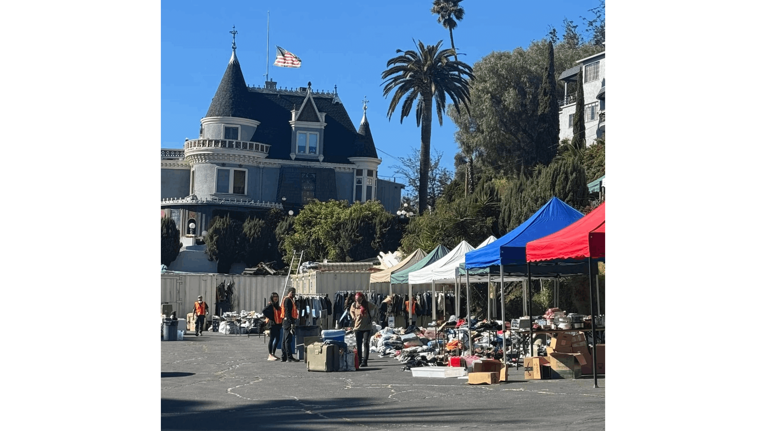 The parking lot of the Magic Castle on January 14th