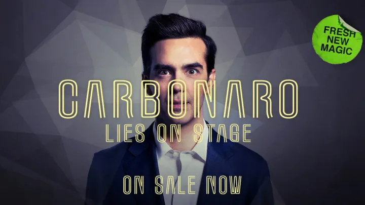 Magician Michael Carbonaro promotes his new show Lies on Stage with a headshot.